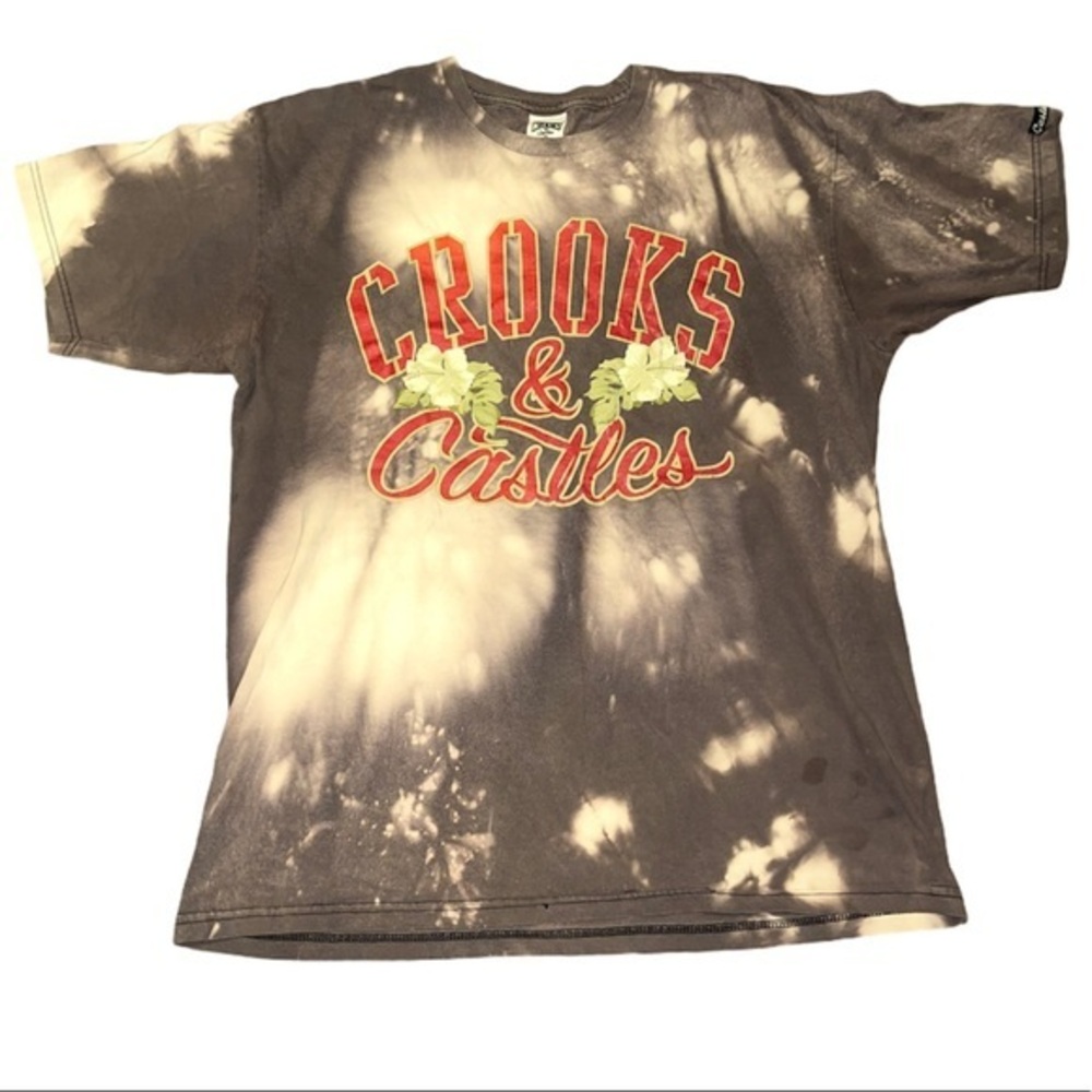 Crooks & Castles tie dye Graphic Streetwear T-Shirt Big front graphic sz L